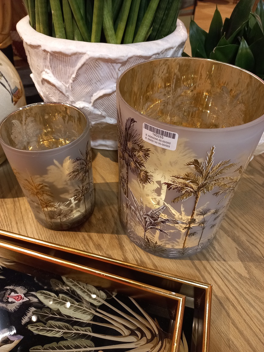 PALMTREESВаза для свечи, золотой, стекло D18x24h вид 2