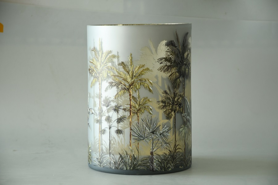 PALMTREESВаза для свечи, золотой, стекло D18x24h