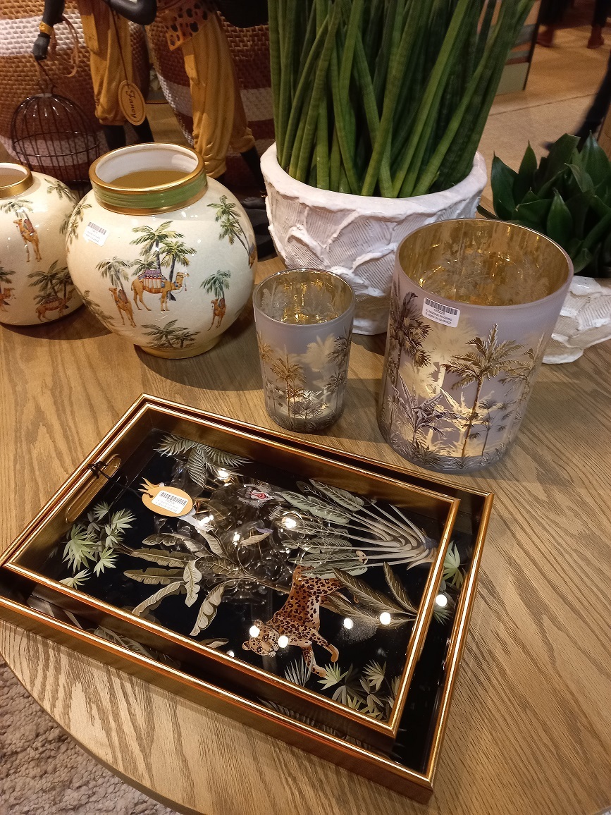 PALMTREESВаза для свечи, золотой, стекло D18x24h вид 3