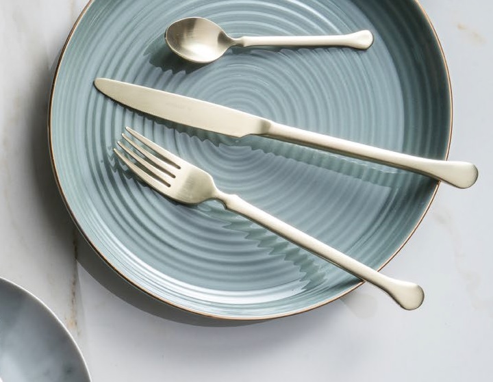 KIEV CHAMPAGNE MAT 126 Набор столовых приборов Herdmar, сталь 18/10, цвет шампань матовый, 24 шт.