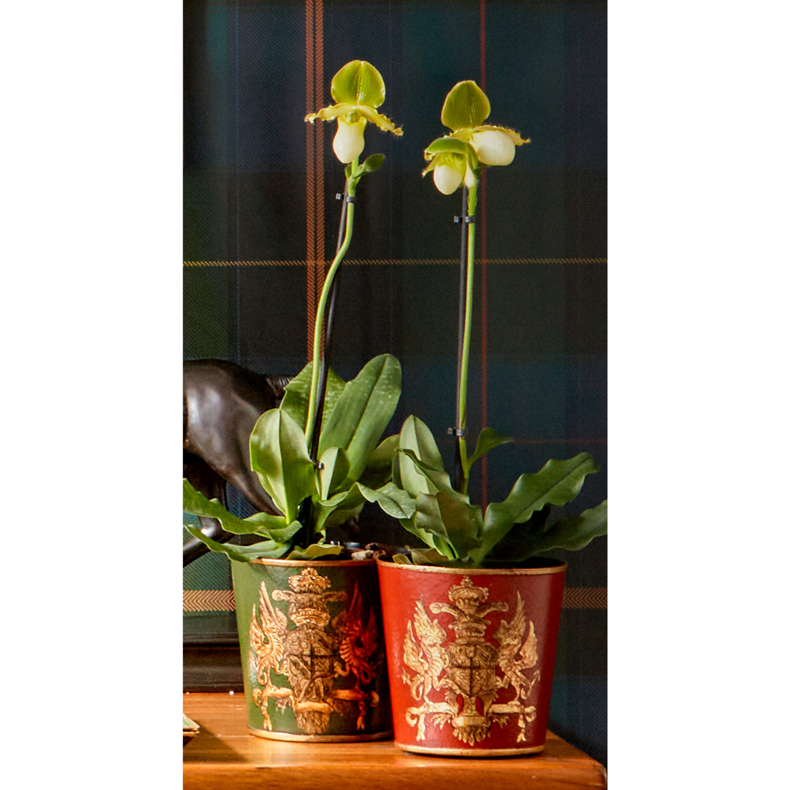 Кашпо, красный, 13 × 13 Н 13 см, металл вид 3