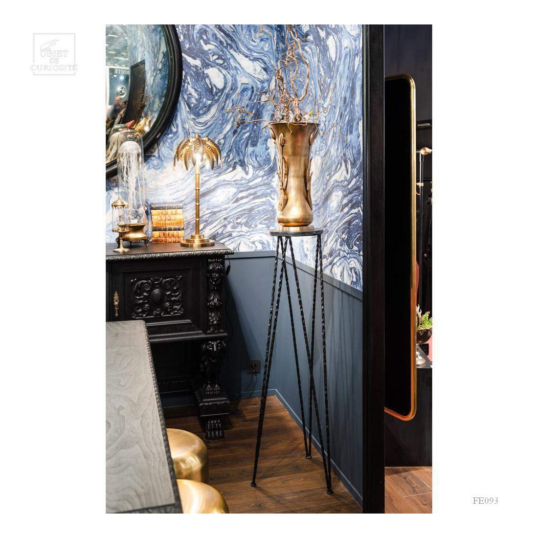 Plant standПодставка высокая диам 40 Н22 см, металл, мрамор