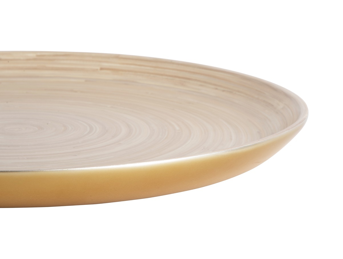 Блюдо Present Time PURO, бамбук, цвет золотой диам 42 Н 3 см вид 3