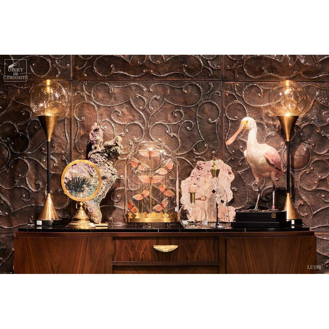 Ball lampЛампа настольная, диам 20 Н75 см, Е27, металл, стекло вид 3