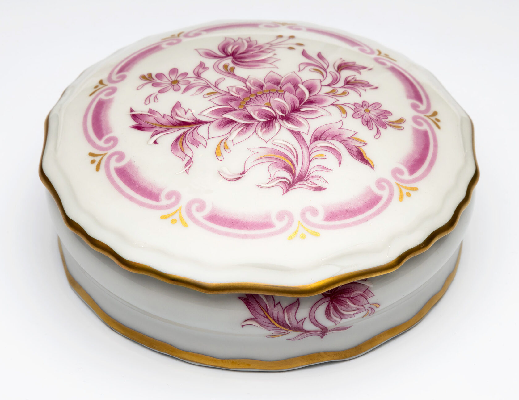 VALERIE4 A/012 ANEMONEШкатулка диам 11 , лиможский фарфор вид 4