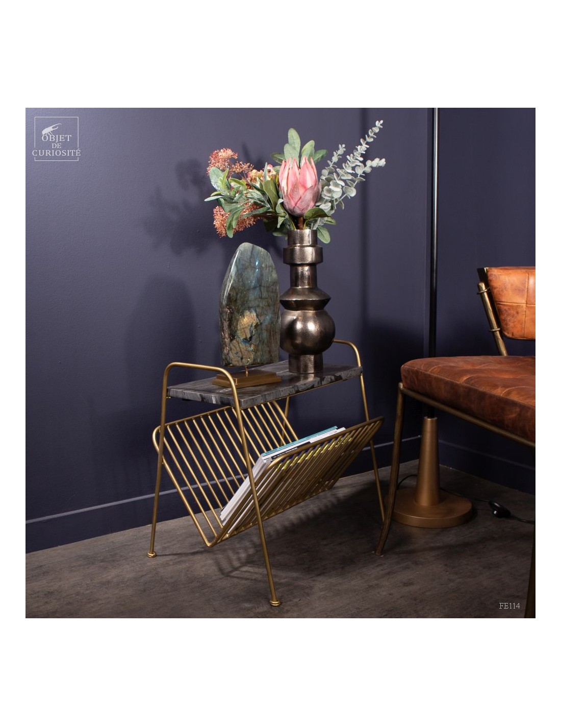 Magazine rackПодставка для журналов, 51х41 Н51 см, металл, мрамор вид 3