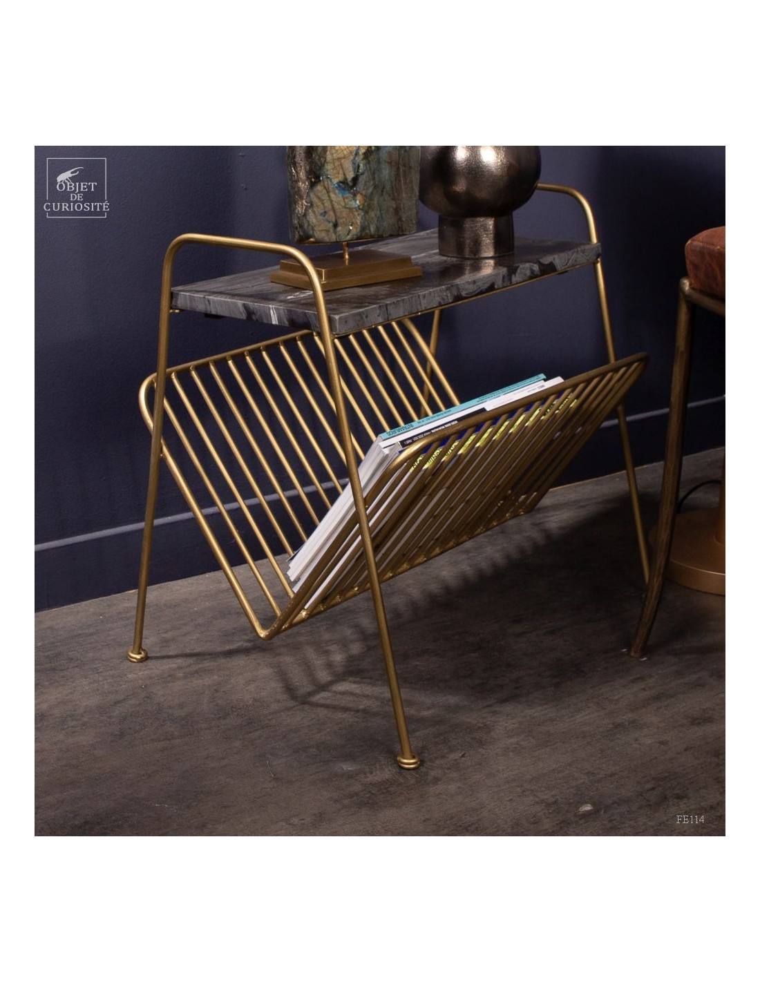 Magazine rackПодставка для журналов, 51х41 Н51 см, металл, мрамор