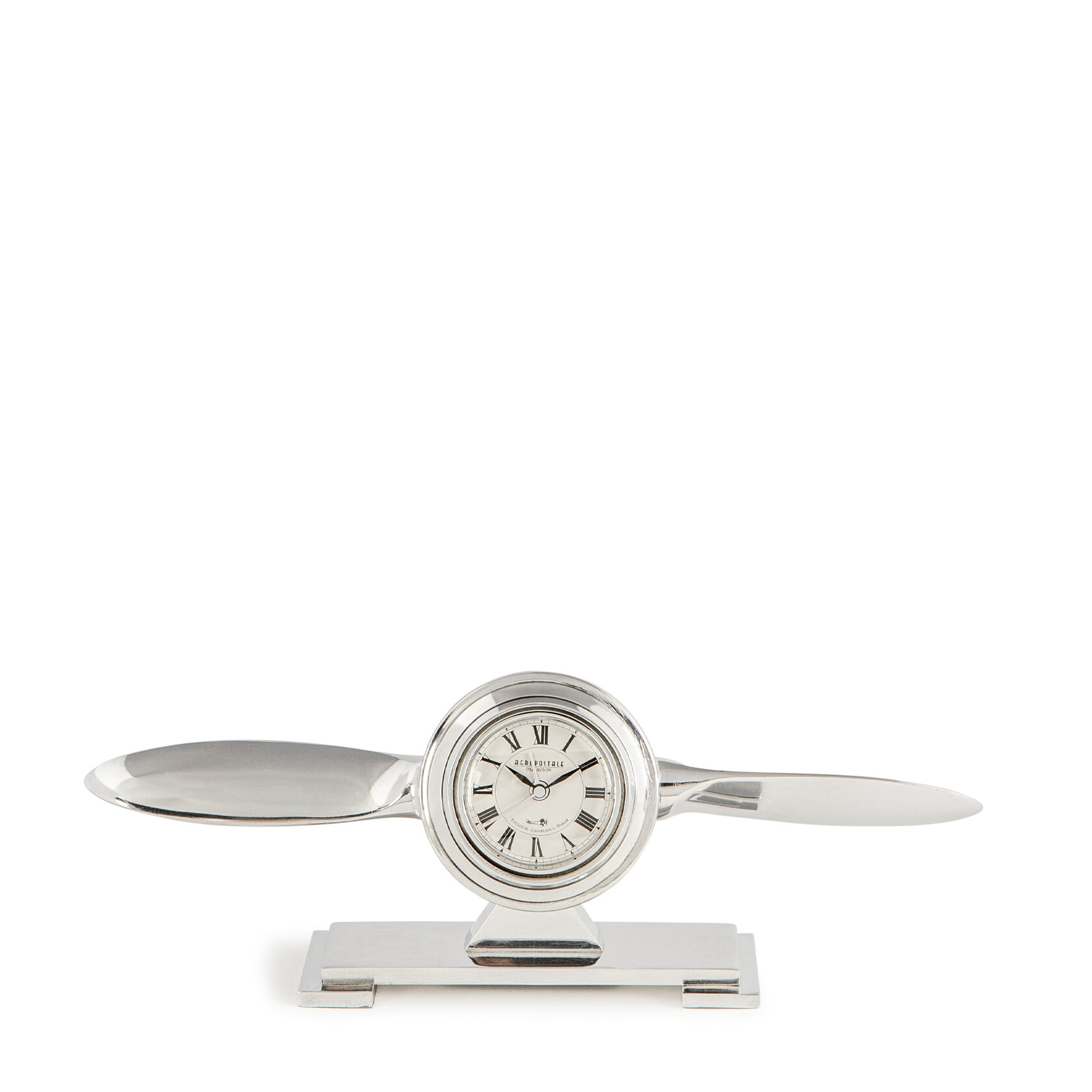 Часы настольные AUTHENTIC MODELS Propeller Clock 30,5х5,5 Н.9,5 , авиационный алюминий