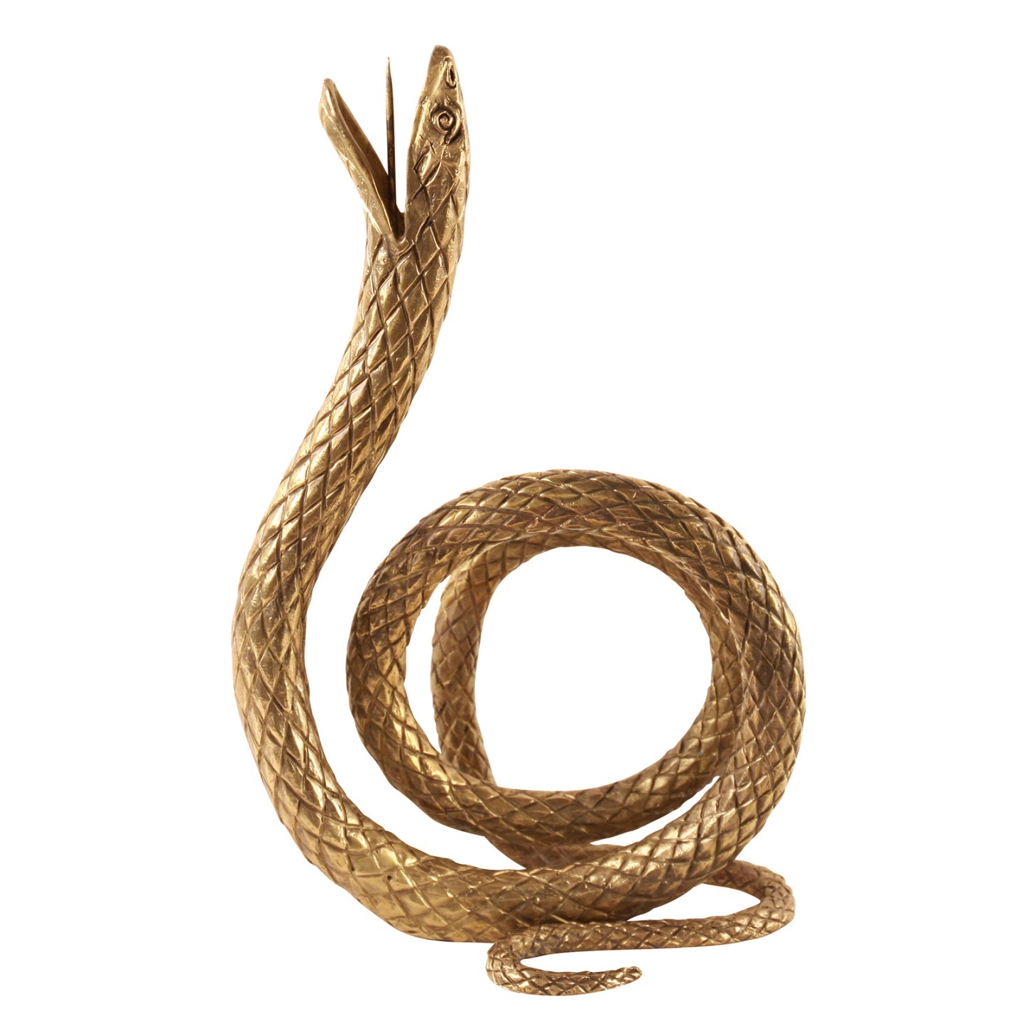 Подсвечник змея, цвет золото, 22х13 Н 34 см, бронза, ручная работа