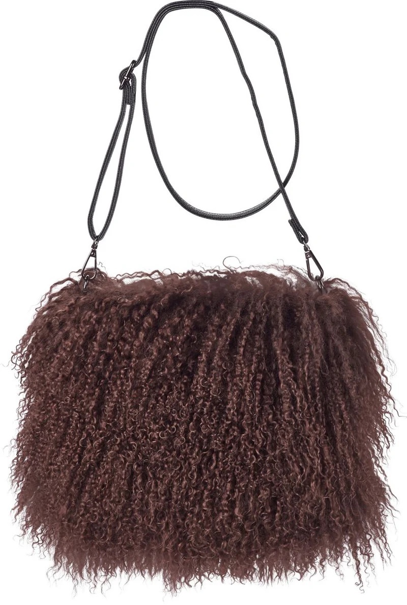 JASMIN BAG Coffee Bean Сумка-муфта коричневый 19/26, козий мех 30/40