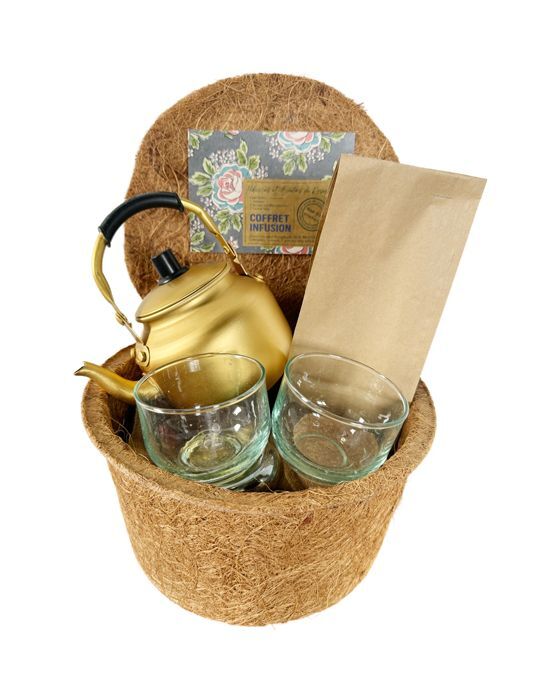 COFFRET INFUSION Набор для травяного чая 1 чайник металл, 2 стакана стекло, травяной сбор 30 гр, гиб вид 2