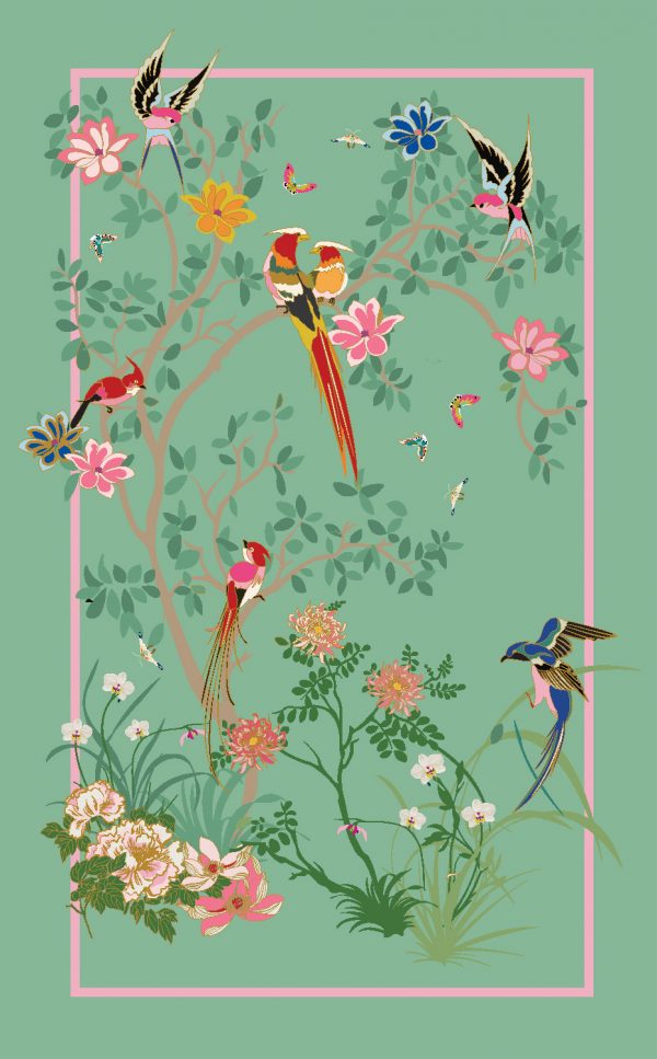 Birdsong JadeКовер 274х183 ручной тафтинг, шерсть +тенсель, высота ворса 13 мм вид 2