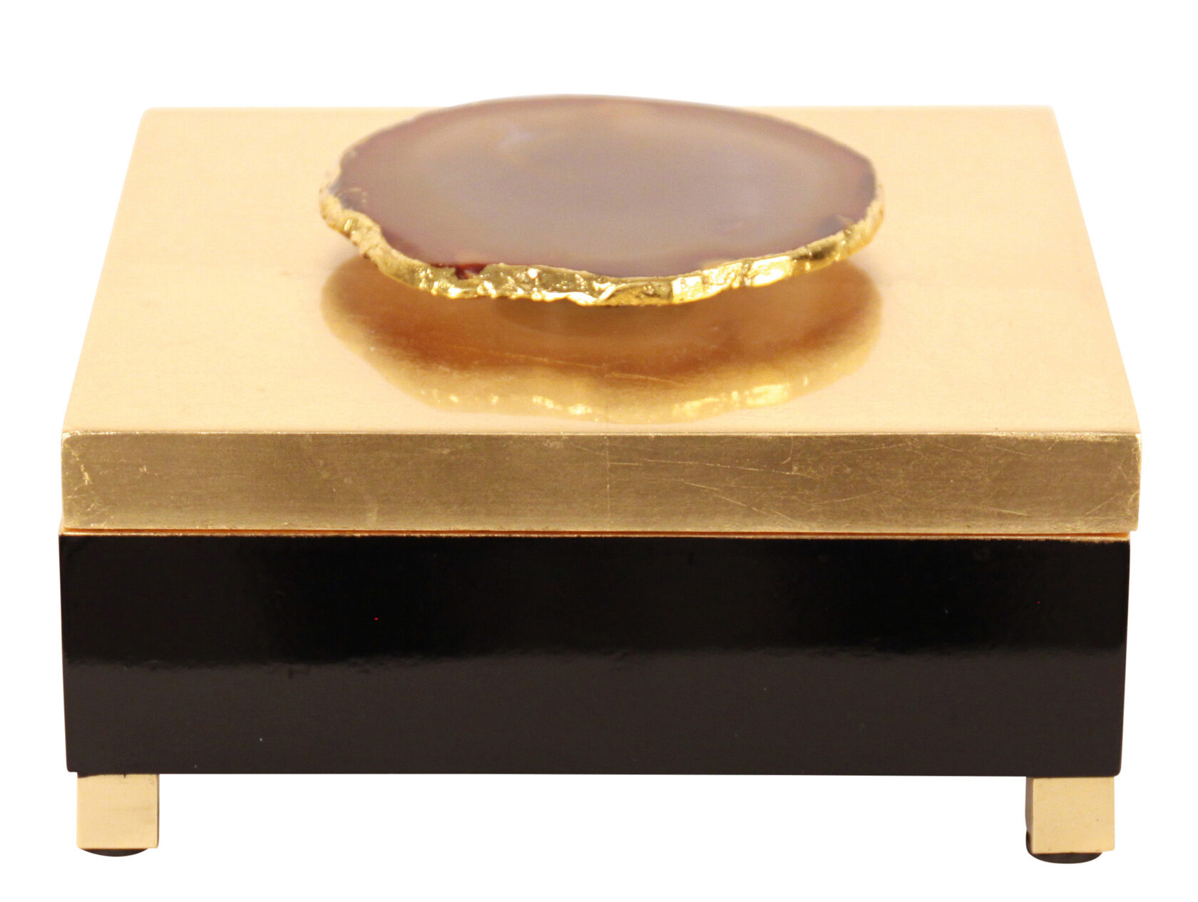 BOX BLACKШкатулка, черный лак, золотая фольга, оникс H: 11 cm | W: 20 cm | D: 20 cm