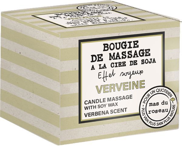 VERVEINE Свеча массажная 3 в 1, соевый воск, аромат вербена, 100 гр