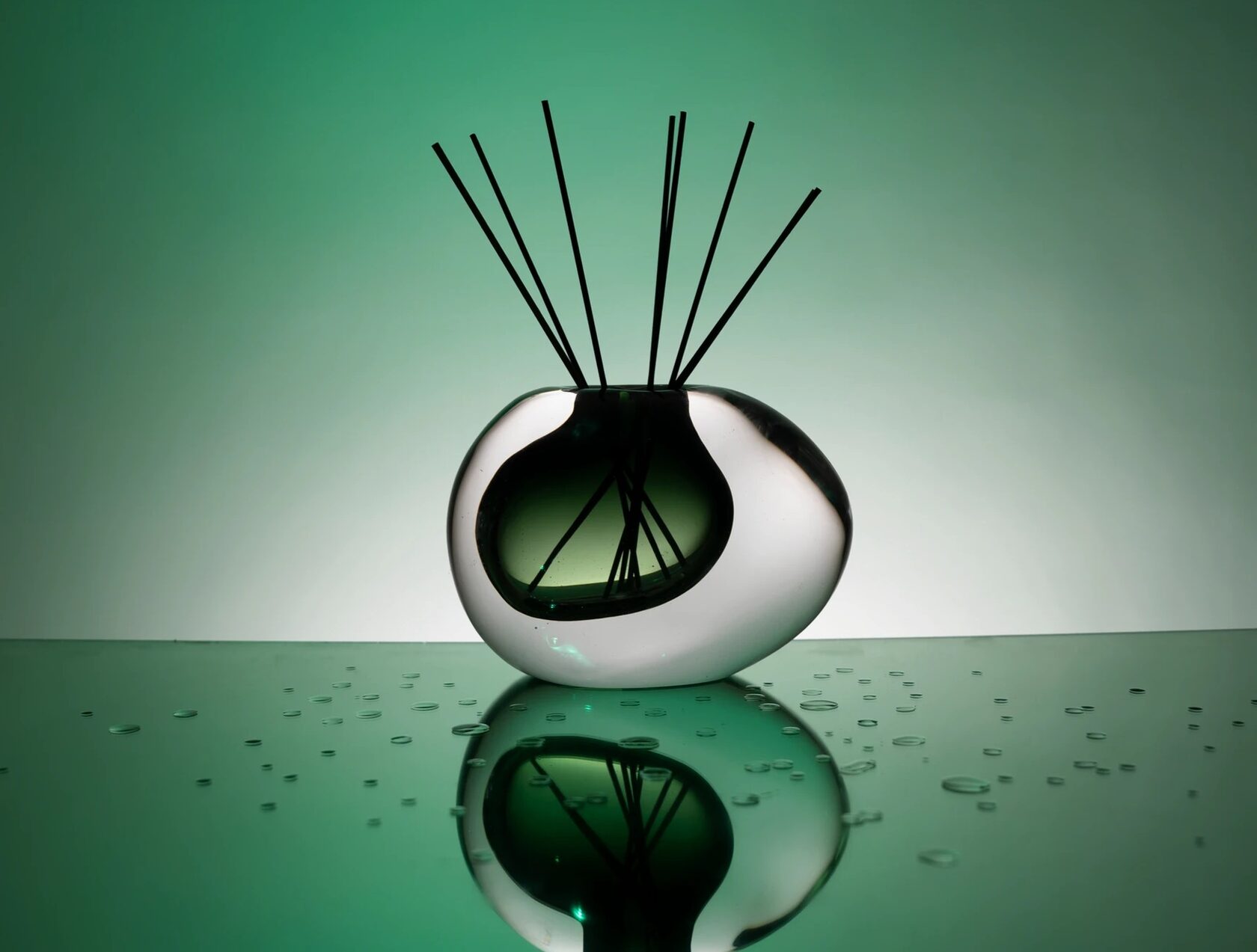 Диффузор LUNARE VERDANT, зеленый, 21x15 h14 см, 250мл, стекло, ручная работа, аромат Alchemy