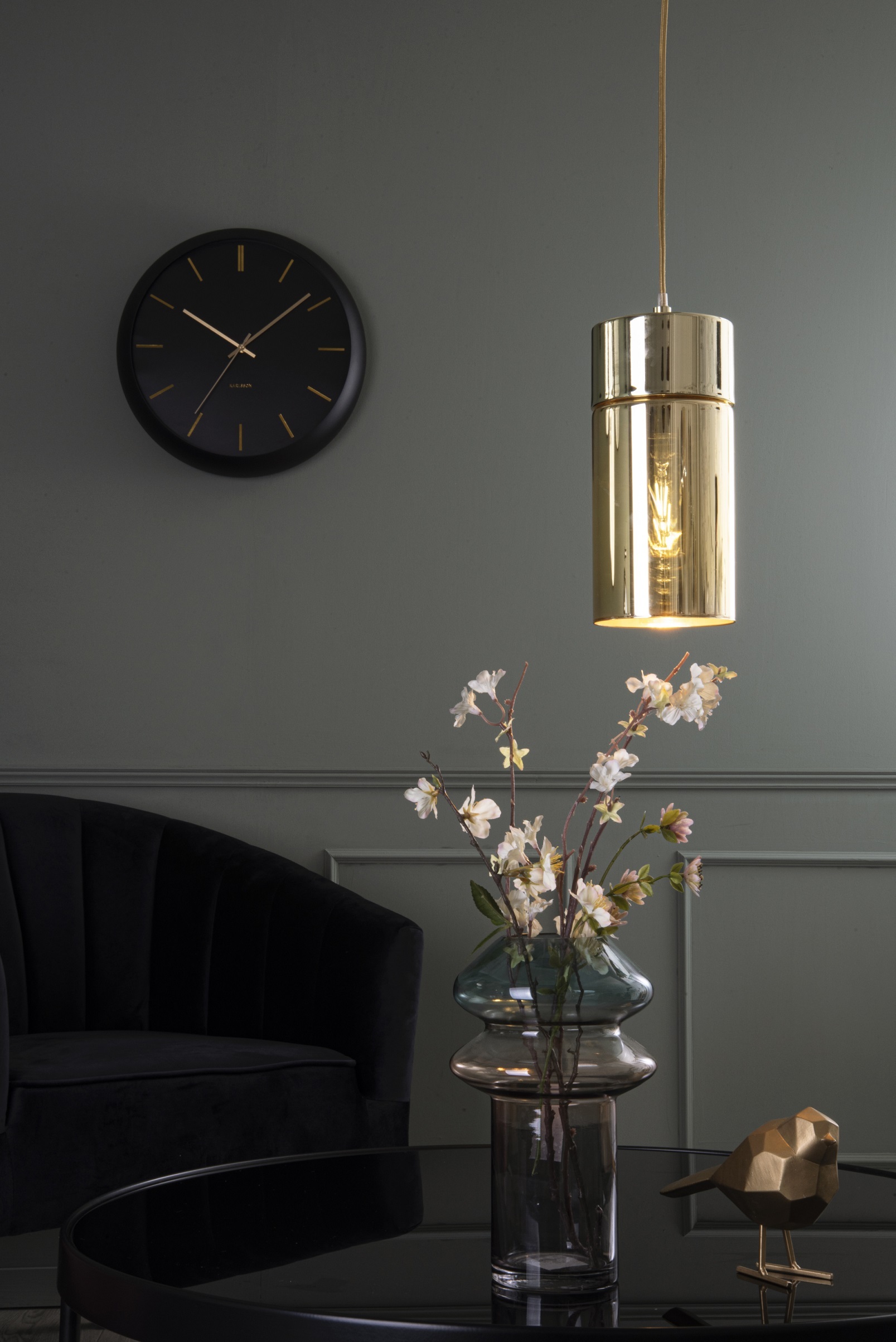 "Часы настенные Karlsson GLOBE black, черный, металл, стекло 40х40х12 см, бесшумный механизм, батар вид 3