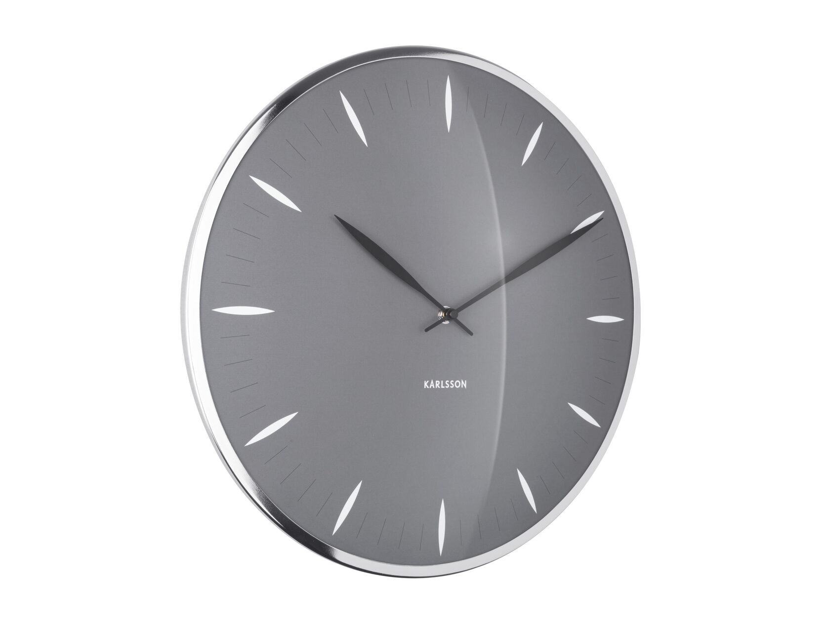 Часы настенные Karlsson LEAF, 40х40х4 см, темно-серый, стекло, сталь, бесшумный механизм, батарейка вид 3