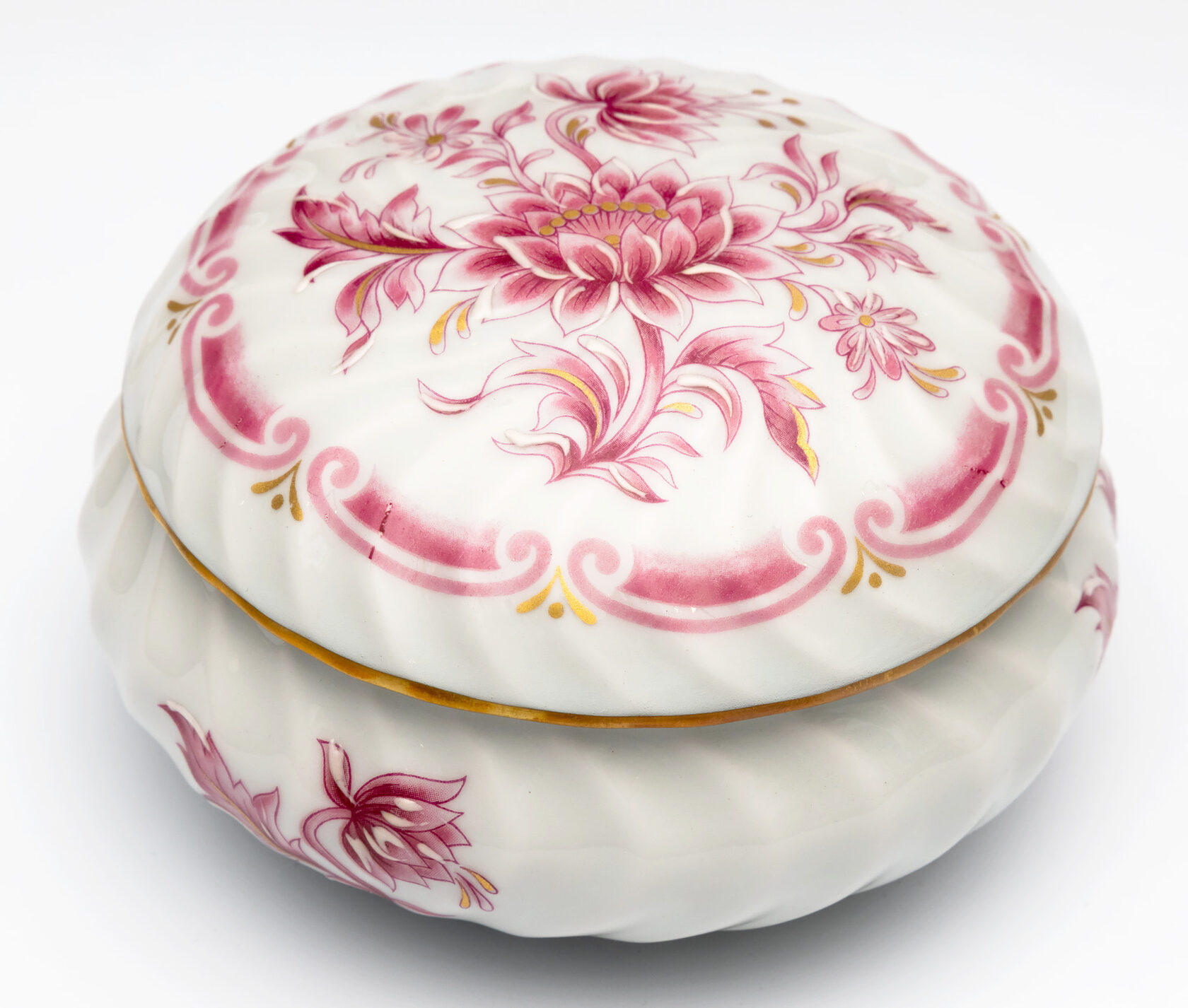 CRISTELL A/009 ANEMONEШкатулка диам 10 , лиможский фарфор вид 4