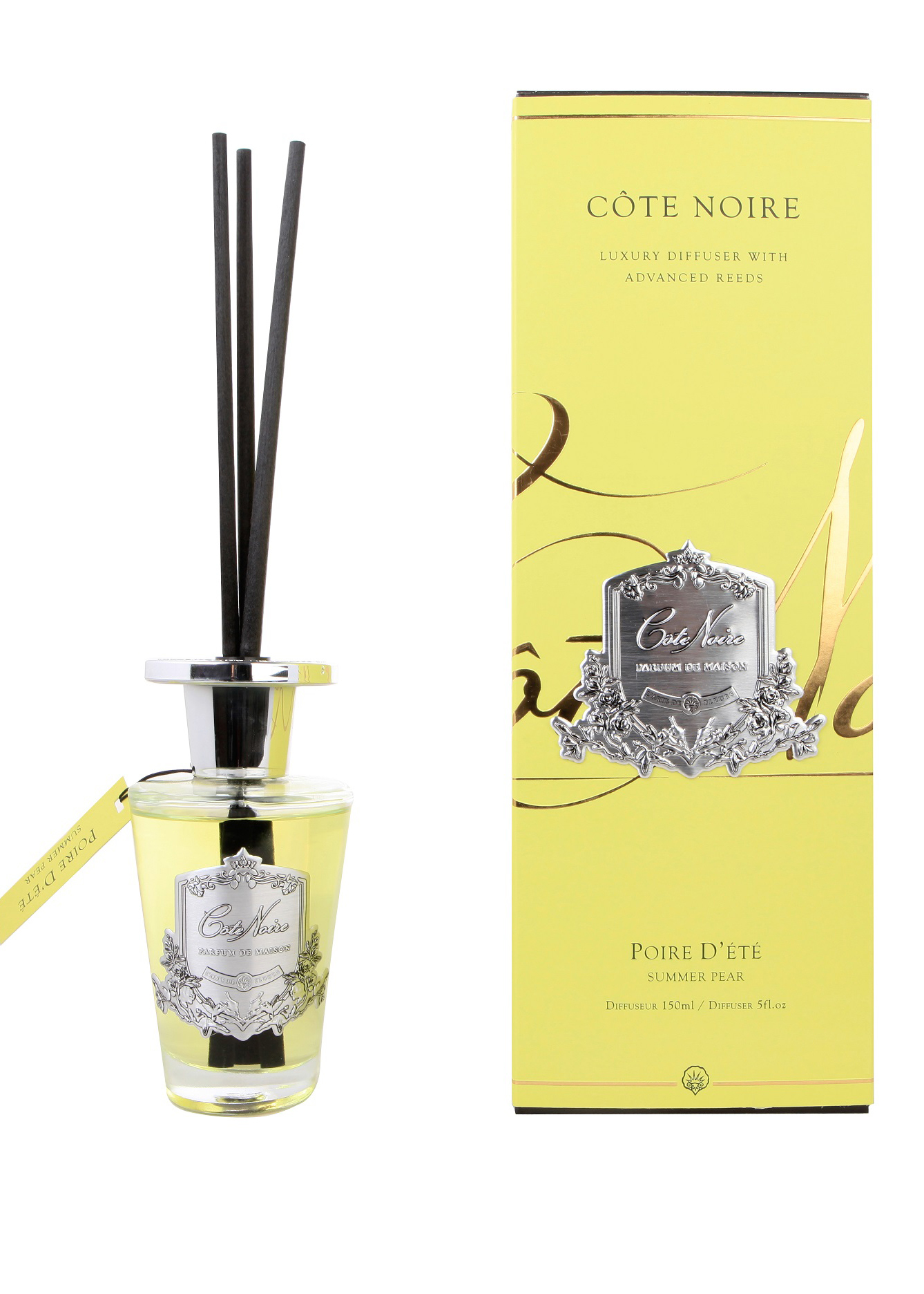 POIRE D'ETE Диффузор, серебряный декор, 150 мл, ВхШхД 30х10,5х10,5 см