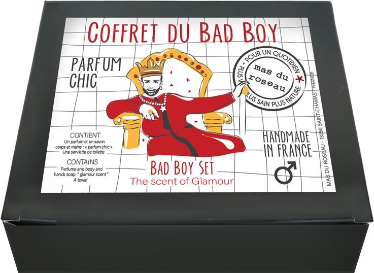 BAD BOY Набор для мужчин мыло 100гр, парфюмированный спрей для тела CHIC 100 мл, подставка для мыла вид 2