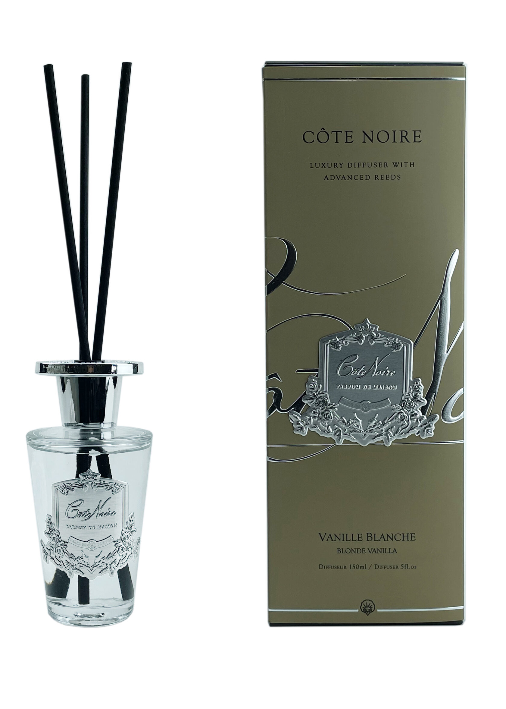 BLONDE VANILLAДиффузор, серебряный декор, 150 мл, ВхШхД 30х10,5х10,5 см