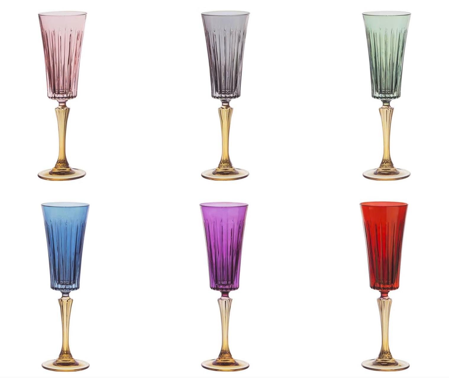 DOMINAНабор фужеров для шампанского 6шт, хрустальное стекло, H 24