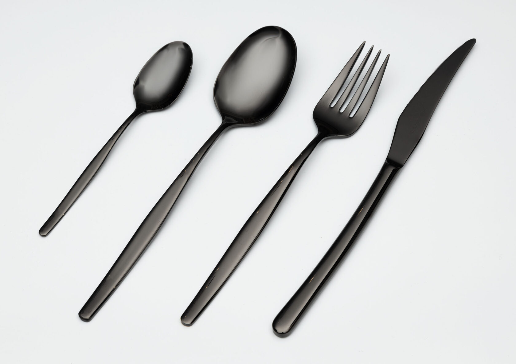 BALI black 62-63 столовые приборы, черный, 24 шт. (6 ложек + 6 вилок + 6 ножей + 6 чайных л