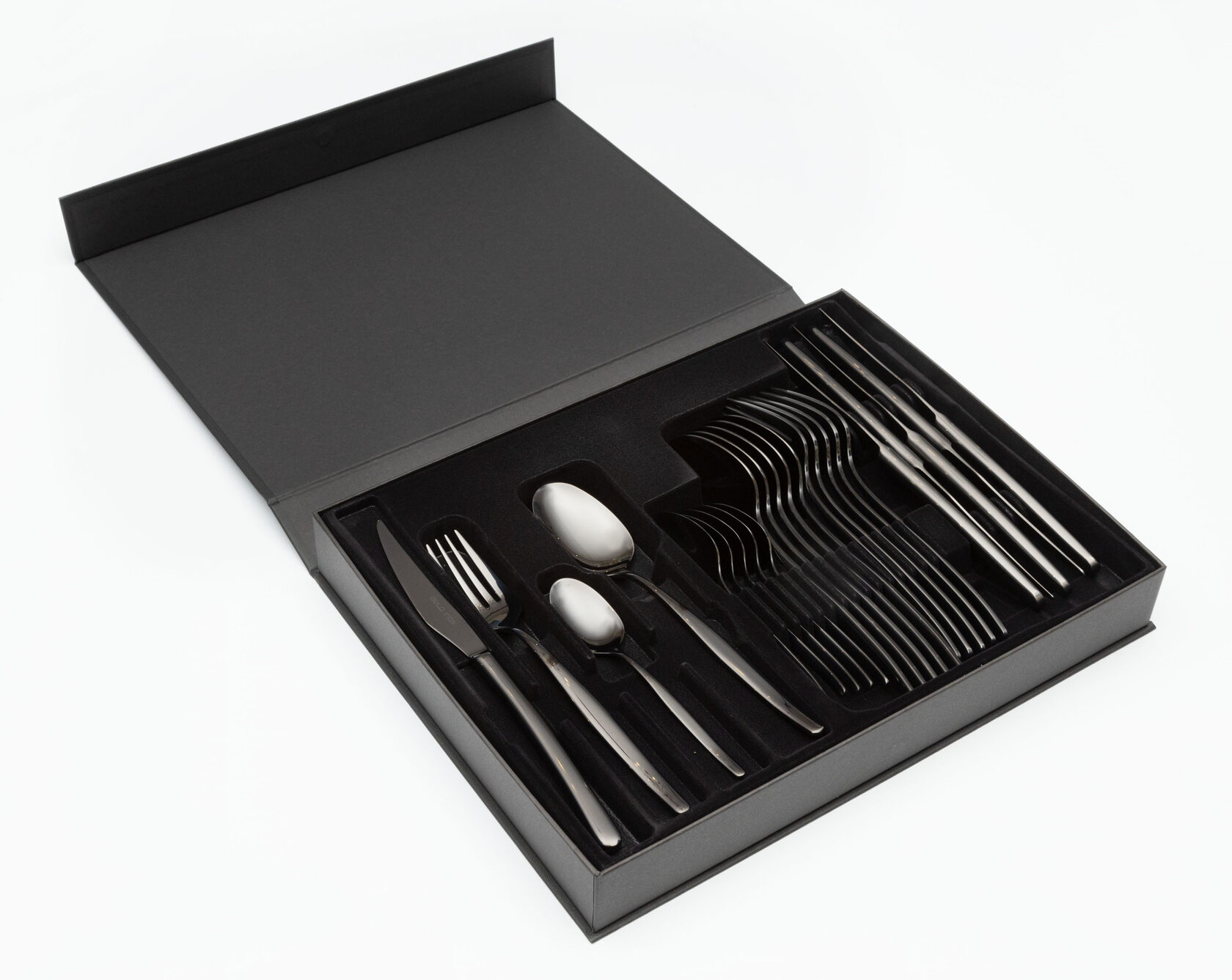 BALI black 62-63 столовые приборы, черный, 24 шт. (6 ложек + 6 вилок + 6 ножей + 6 чайных л вид 3