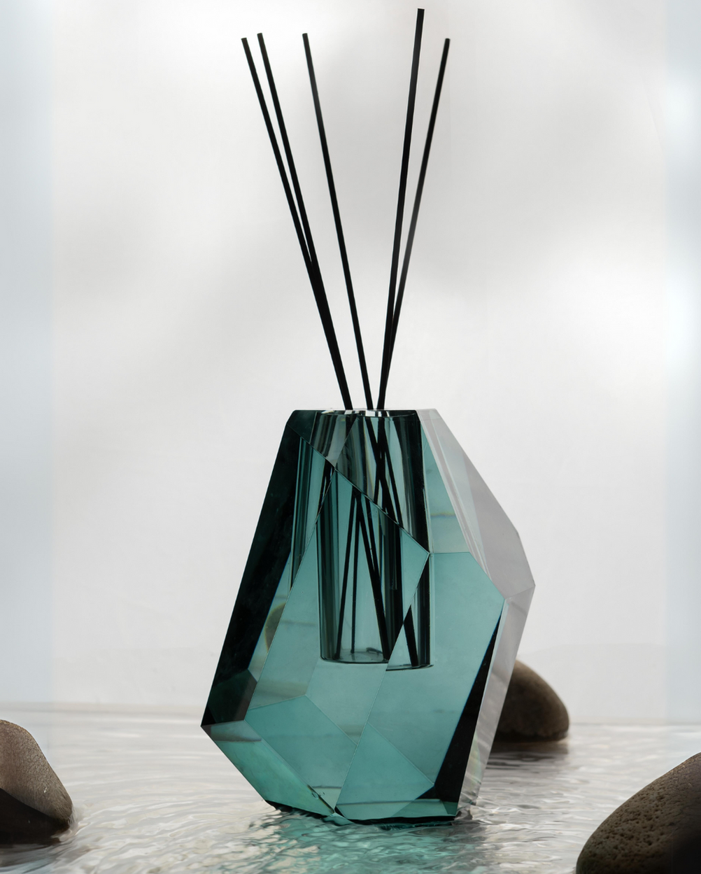 Диффузор LUNARE PEITE AZURA, бирюзовый, 12x12 h15 см, 250мл, стекло, ручная работа, аромат Hypnoti