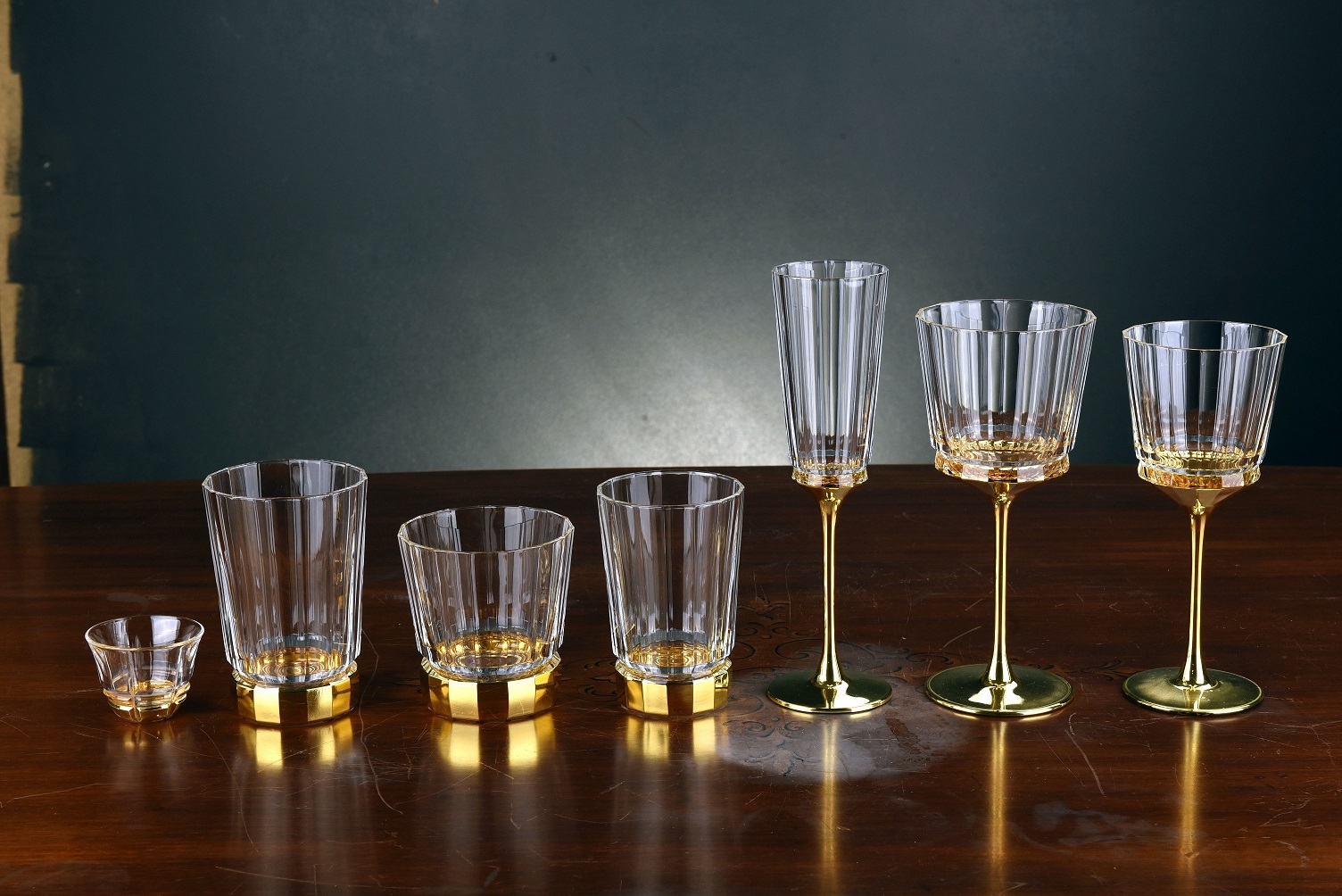 MACASSAR TEA PAIRЧайная пара 6 шт, хрусталь, золото 24К , H.21 вид 3