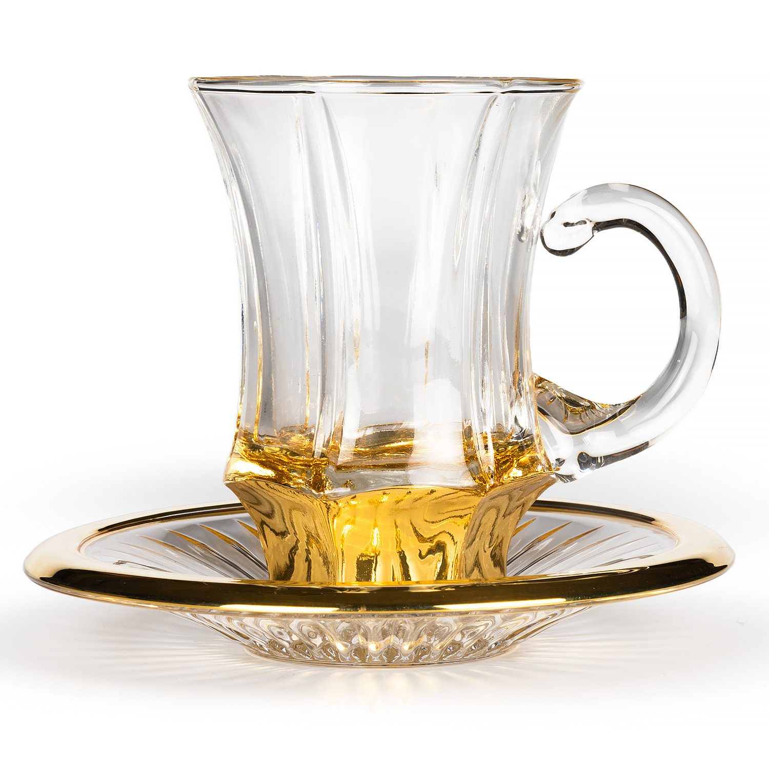 MACASSAR TEA PAIRЧайная пара 6 шт, хрусталь, золото 24К , H.21 вид 5