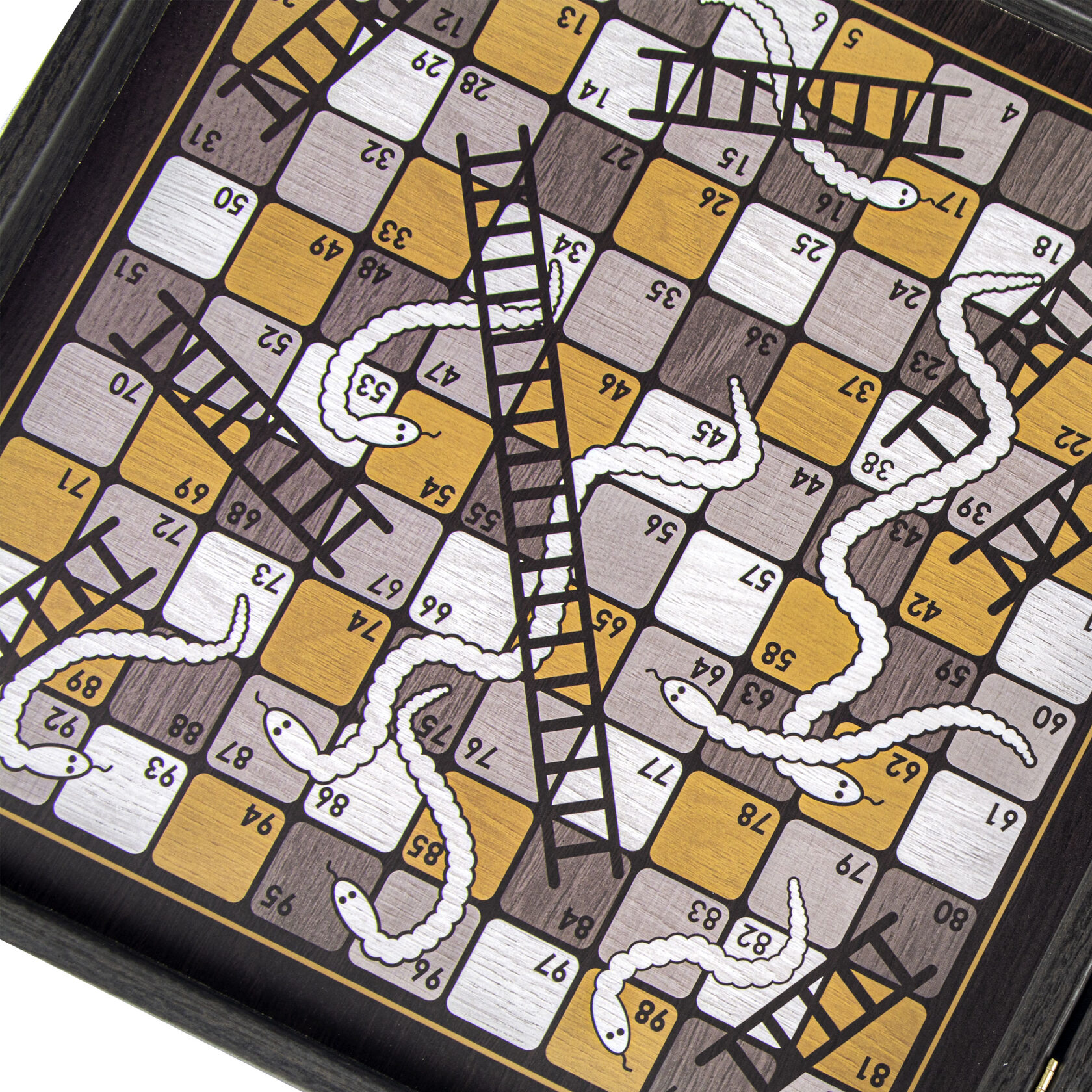 Chess/Backgammon/Ludo/Snakes Шахматы/нарды/лудо/змеи, 34х34см, цвет черный и слоновая кость вид 3