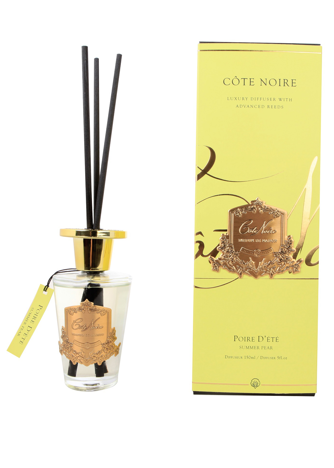 POIRE D'ETE Диффузор, золотой декор, 150 мл, ВхШхД 30х10,5х10,5 см