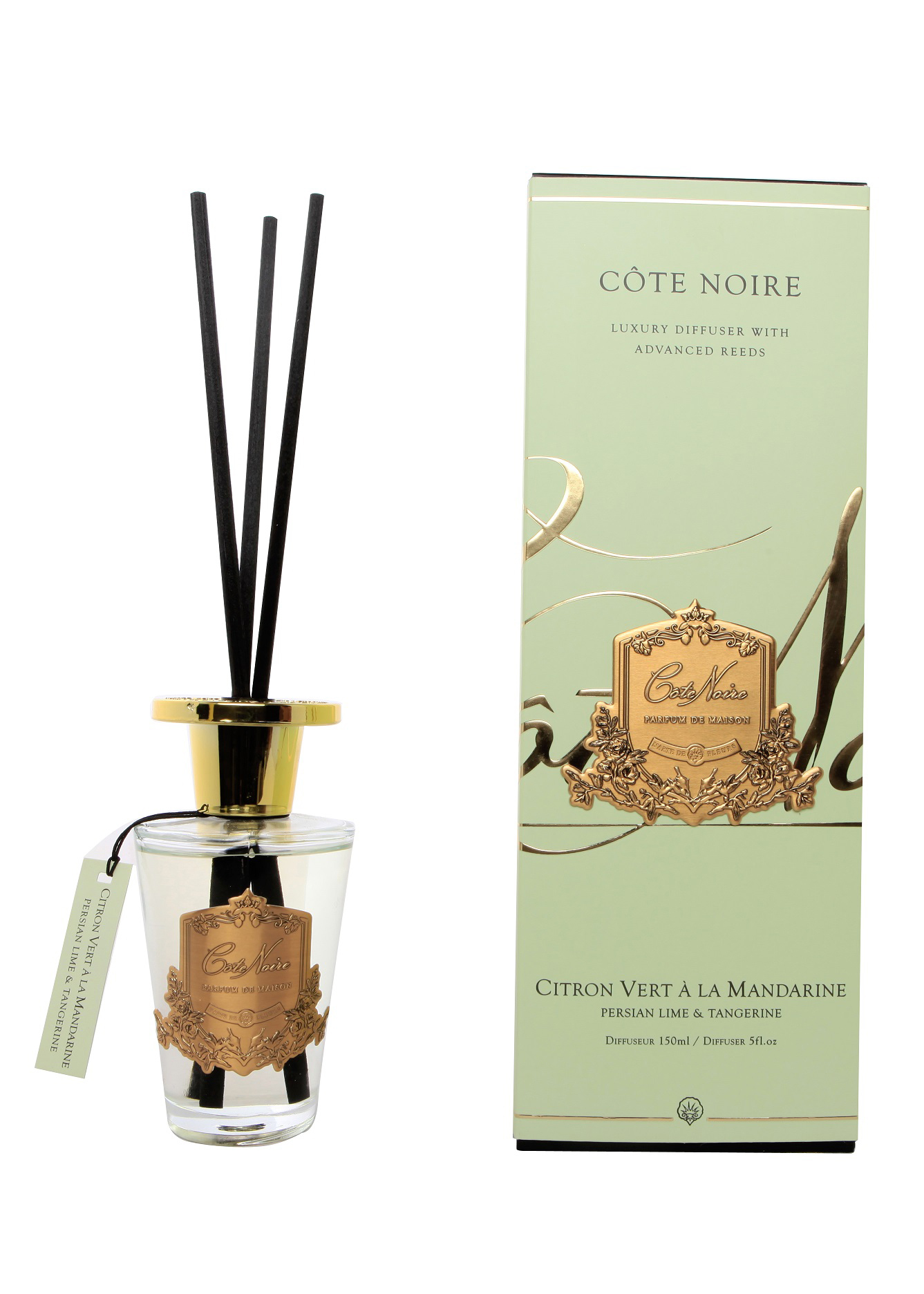 CITRON VERT Диффузор, золотой декор, 150 мл, ВхШхД 30х10,5х10,5 см