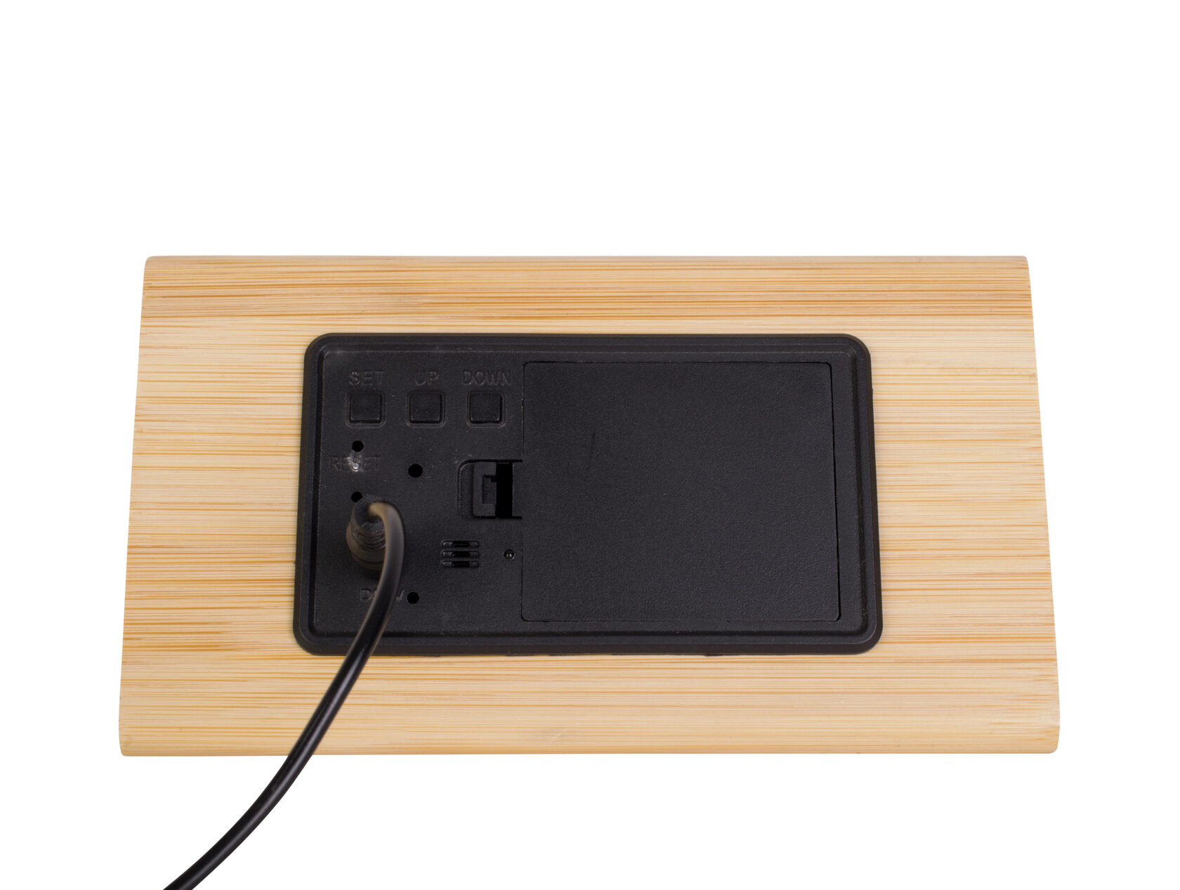 Часы настольные будильник Karlsson TRIANGLE, бамбук, 16 x 8,8 x 7,8 см, бесшумный механизм, батар вид 4