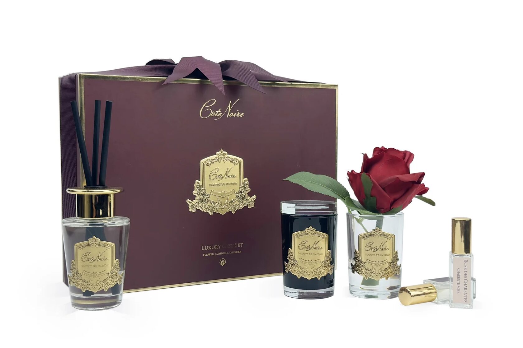 GIFT PACK ROSE OUDПодарочный набор (диффузор 100мл, бутон розы, 2 спрея по 10 мл, свеча 75гр) вид 2