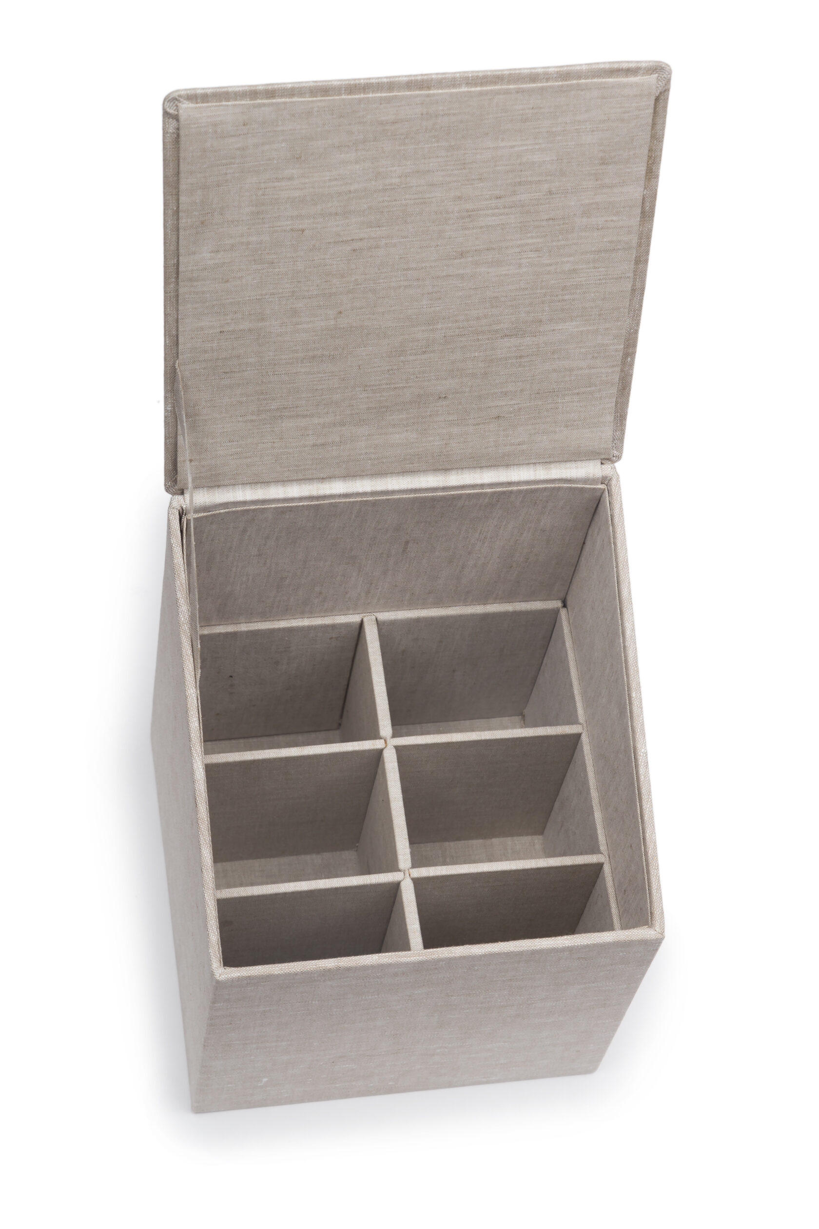 CUTLERY BOX Коробка для столовых приборов, 20/20/H.30, картон, лен с вышивкой вид 2