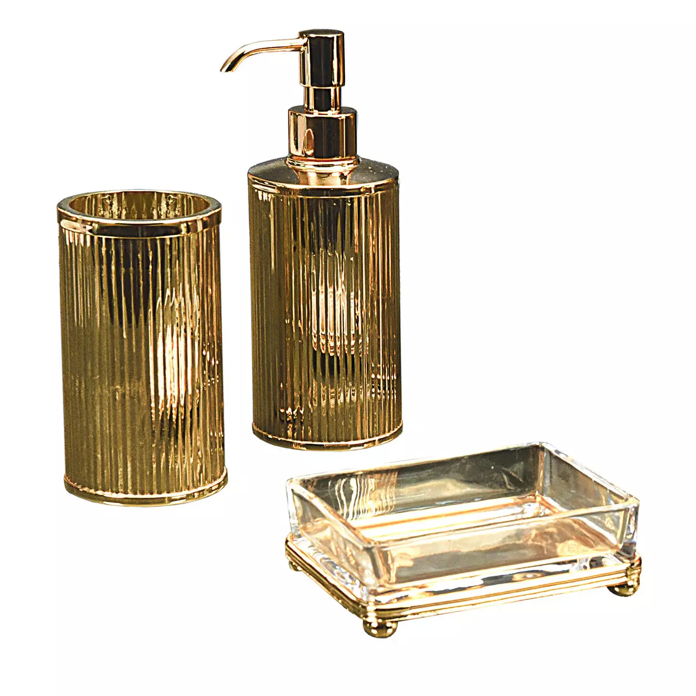 Набор для ванной комнаты Cre Art Bath England, 4 предмета (шкатулка, дозатор для жидкого мыла, стака вид 1