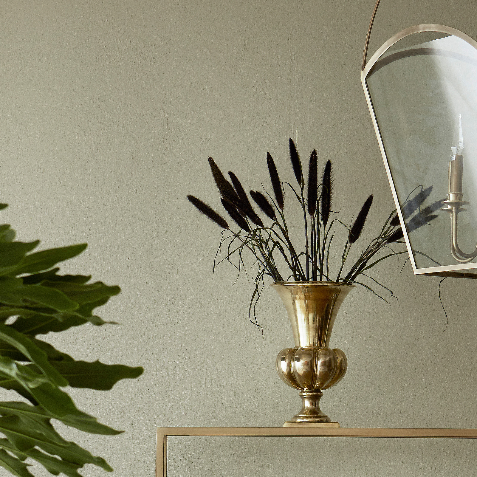 Ваза, желтый, цветы, 29х29 Н 31 см, фарфор, основание бронза вид 4