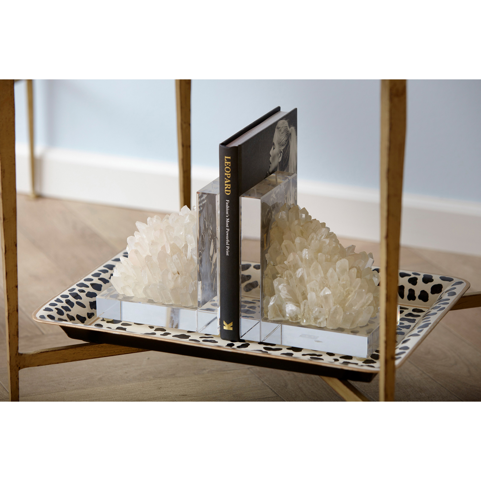 Поднос G&C, рисунок леопард 40х30 h3, черный с белым, металл вид 2