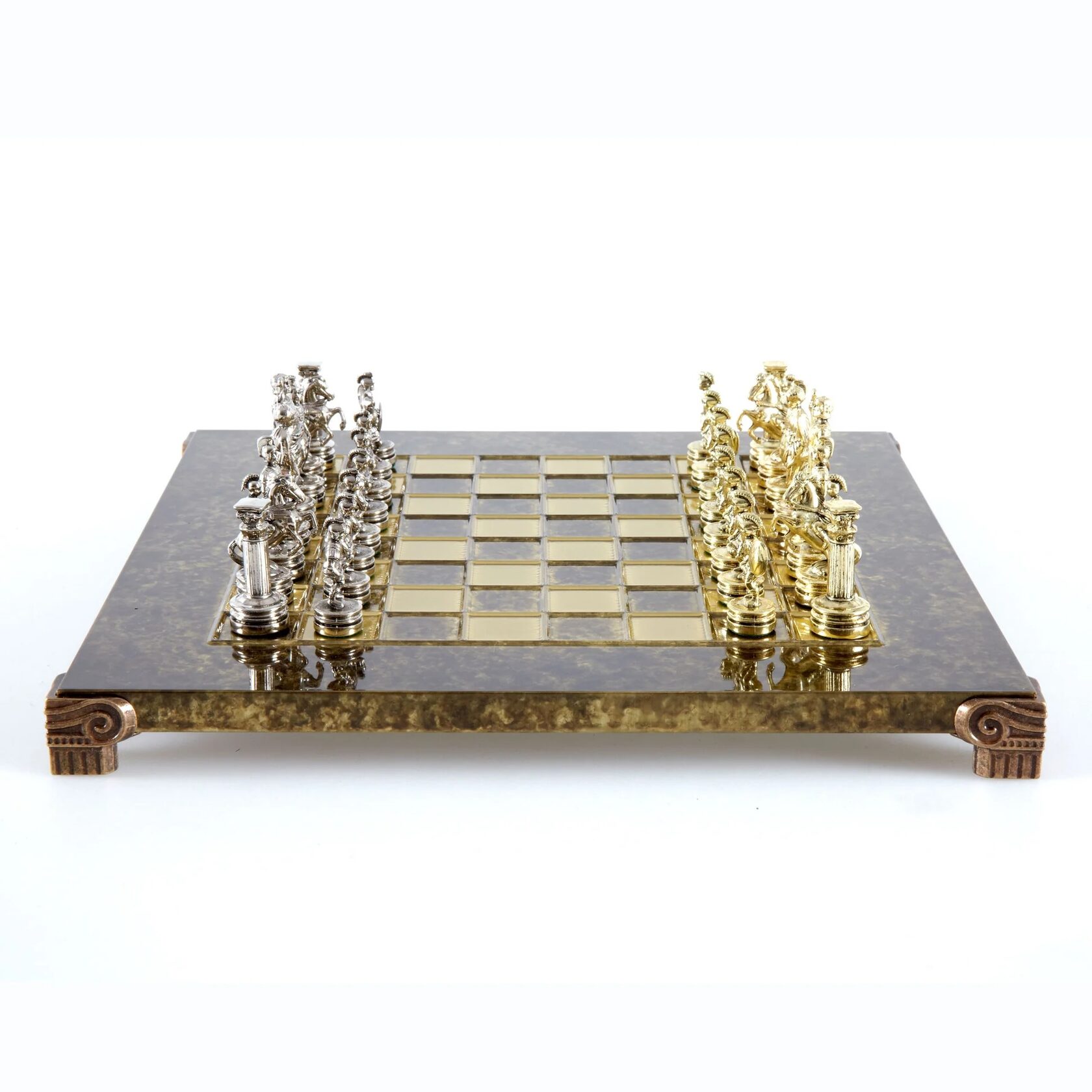 Greek Roman Metal Chess Шахматы, фигуры греко-римский период, золото с серебром, коричневый, 28х28 вид 5