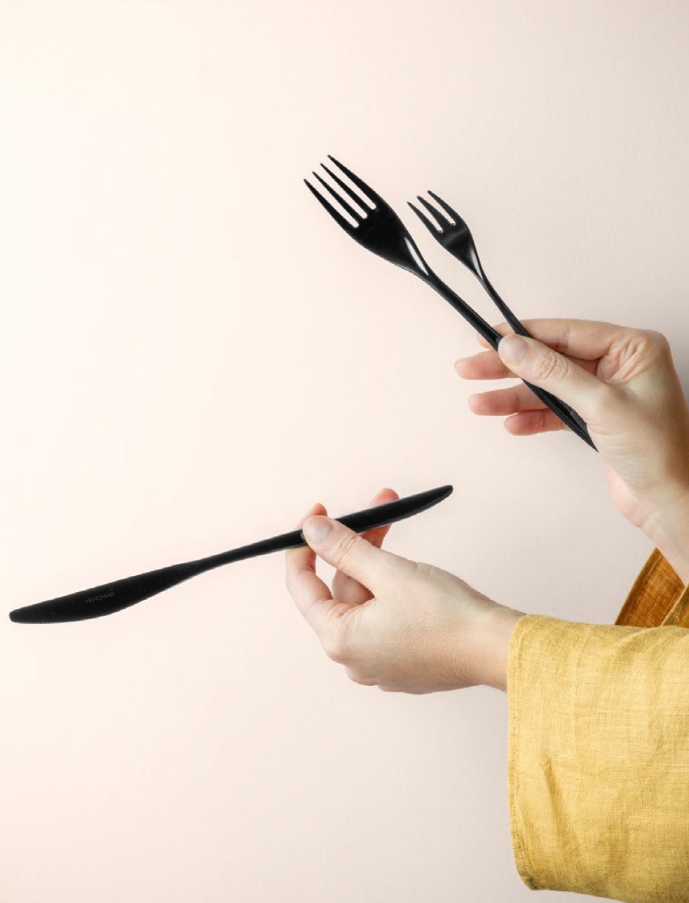 VINCI BLACK 94 столовые приборы, сталь 18/10, черный, 24 шт. (6 ложек + 6 вилок + 6 нож