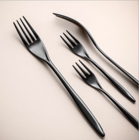 VINCI BLACK 94 столовые приборы, сталь 18/10, черный, 24 шт. (6 ложек + 6 вилок + 6 нож вид 2