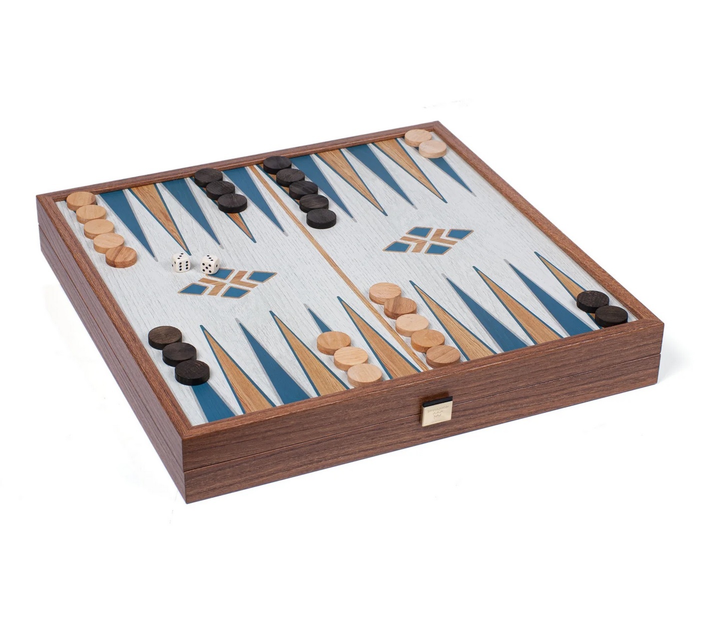 Chess/BackgammonШахматы и нарды, бирюзовый, 41х41 см орех вид 4