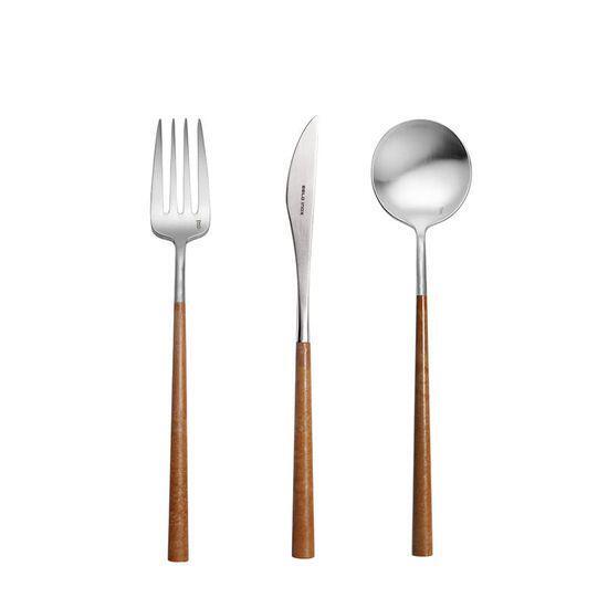 NEO WOOD 28столовые приборы, сталь 18/10, 24 шт. (6 ложек + 6 вилок + 6 ножей + 6 чайных ложек) по вид 3