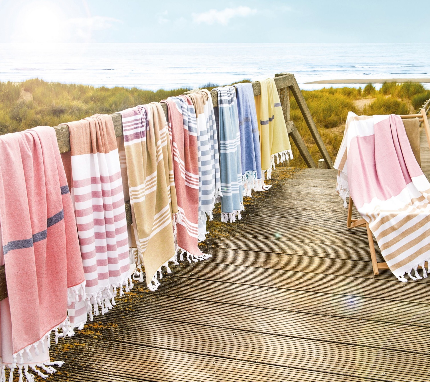 Пляжное полотенце ESCALE CURRY100х180, хлопок 100%, с оборотной стороны махра, 320 г/м2 вид 2