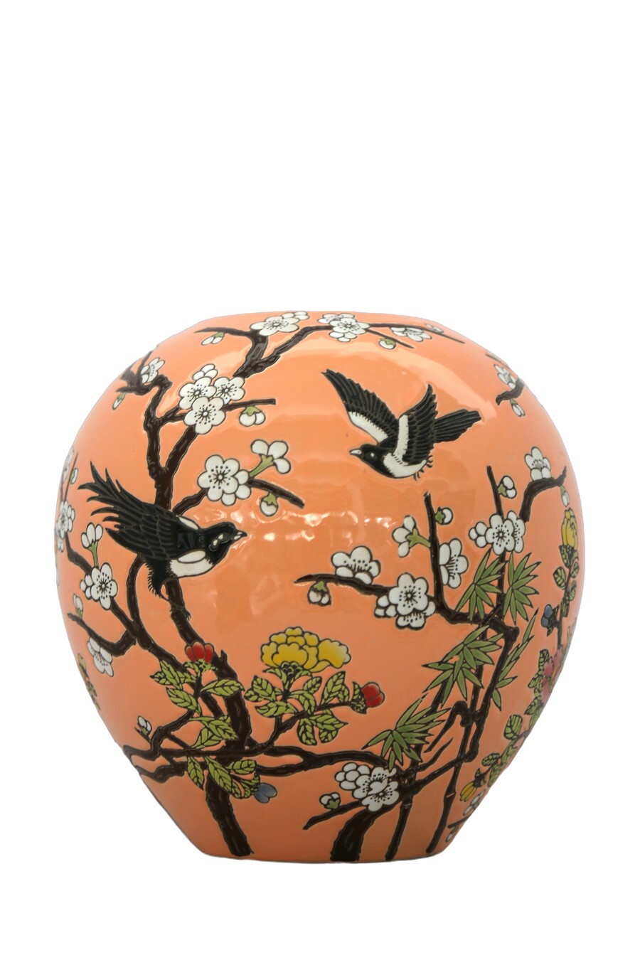 BIRDSВаза, коралловый, D26x26h, керамика вид 2