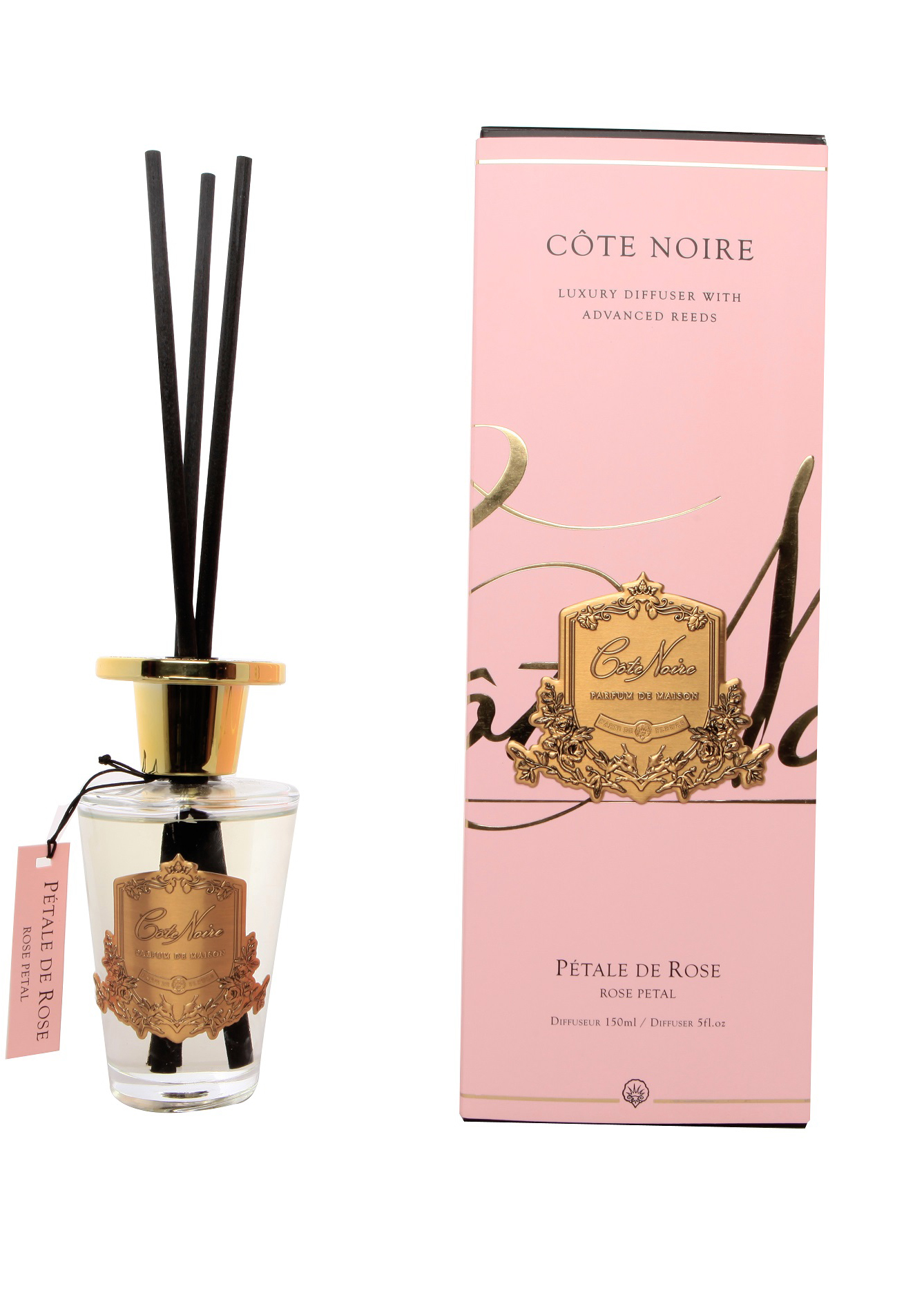 PETAL DE ROSE Диффузор, золотой декор, 150 мл, ВхШхД 30х10,5х10,5 см вид 1