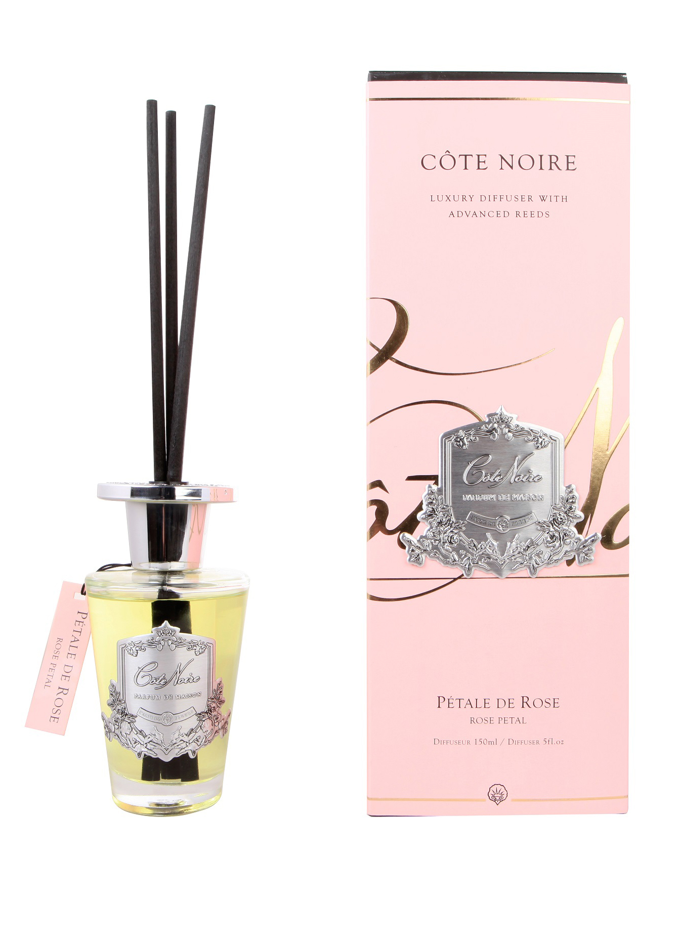 PETAL DE ROSE Диффузор, серебряный декор, 150 мл, ВхШхД 30х10,5х10,5 см вид 1