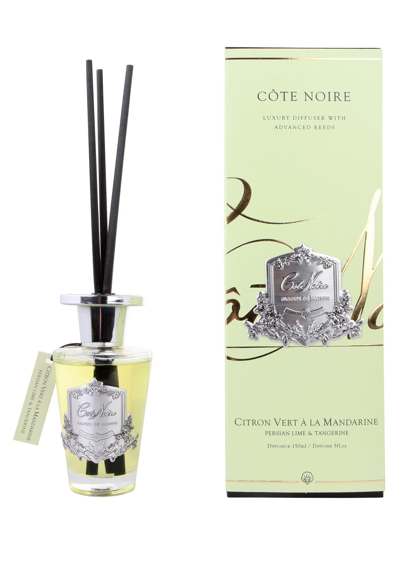 CITRON VERT Диффузор, серебряный декор, 150 мл, ВхШхД 30х10,5х10,5 см